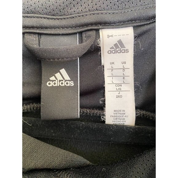 Adidas Mens Black Pullover Hoodie Large Polyester Long-Sleeves Drawstring - Picture 3 of 6